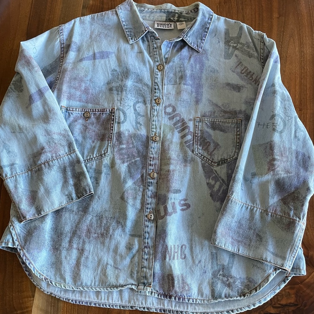 VINTAGE Streetwear Matching Set! Chico’s Design Lightweight Smile Chambray Denim - Picture 2 of 15